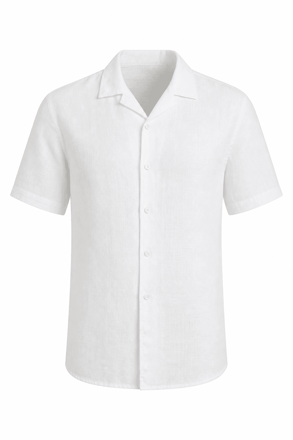 Half Sleeve Linen Shirt in White